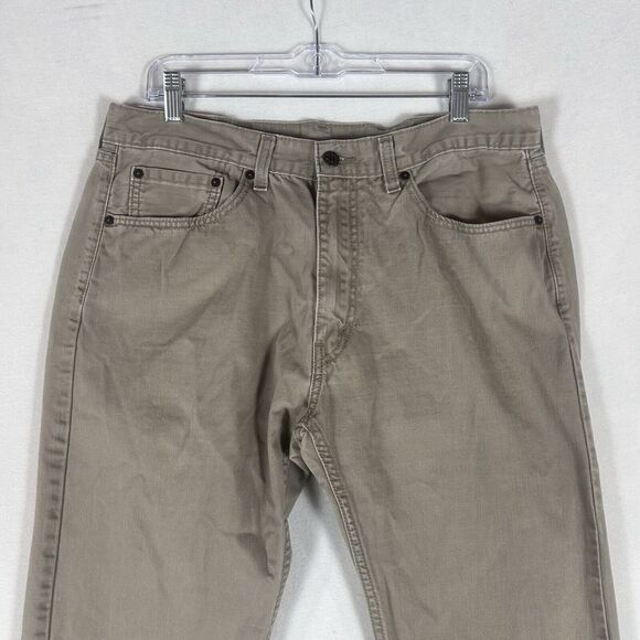 Levi’s 505 Khaki Pants Straight Fit Denim Jeans Mens 36x34 Casual 100% Cotton - Picture 2 of 16